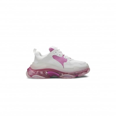 BALENCIAGA TRIPLE S CLEAR SOLE TRAINER WHITE PINK 544351W09ON9025